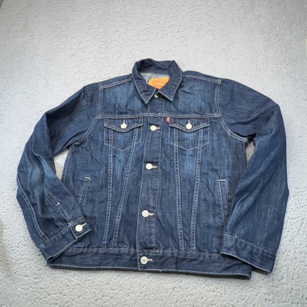 Levis Trucker Jacket‎ Girls XL Blue Denim Button Front Work Youth Kids 13-15 YRS